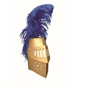 CASQUE DORE RIVETÉ AVEC PLUME