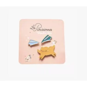 SET DE 3 PIN'S LAQUES CHIEN - LES PARISIENNES - MOULIN ROTY