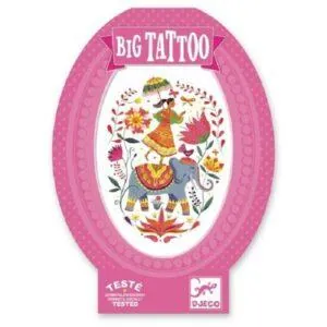 BIG TATOUAGE ROSE INDIA-DJECO