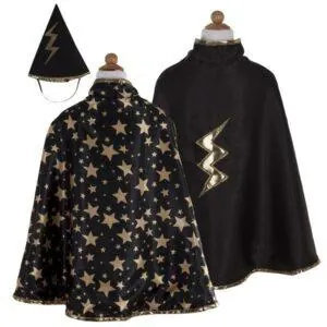 CAPE MAGICIEN REVERSIBLE NOIR 4-6 ANS