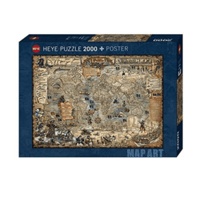 PUZZLE HEYE - Carte du monde pirate - 2000 pièces