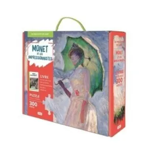 MALLETTE DE L'ART - PUZZLE + LIVRE : CLAUDE MONET ET LES IMPRESSIONISTES - 300 PIECES