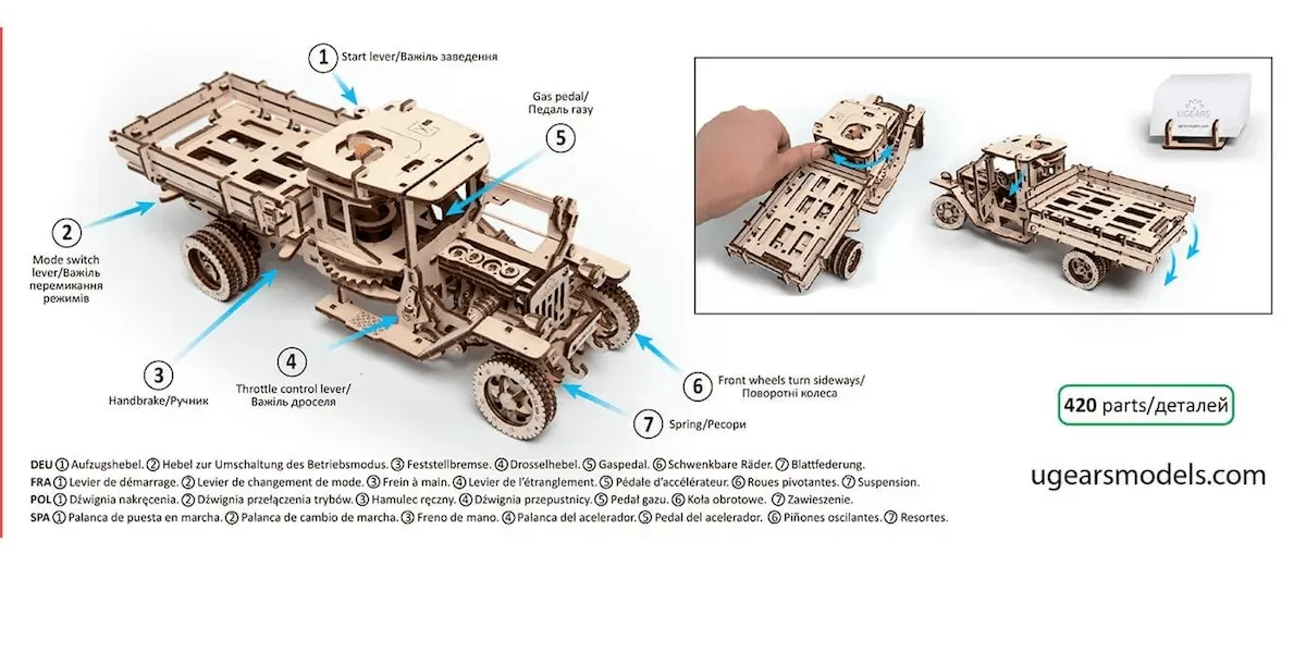 Camion UGM 11 Ugears – Puzzle 3d Mécanique En Bois