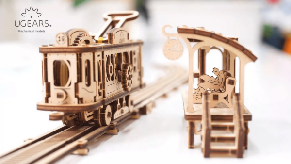 Ligne de Tram Ugears – Puzzle 3D Mécanique en bois
