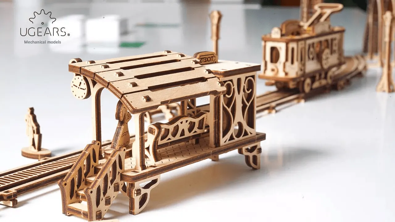 Ligne de Tram Ugears – Puzzle 3D Mécanique en bois
