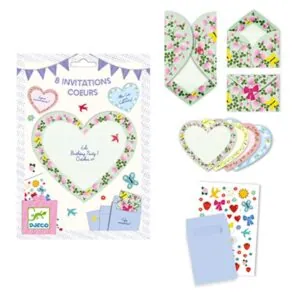 SET CARTES INVITATIONS COEURS - DJECO