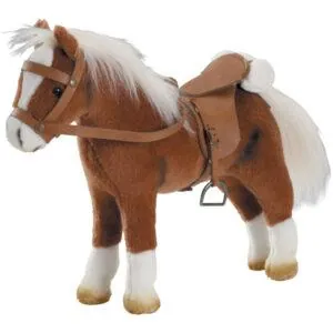 CHEVAL BRUN + SELLE POUR POUPEE - GOTZ