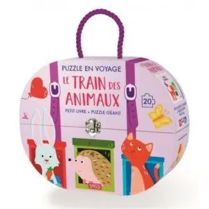 PUZZLE EN VOYAGE : LE TRAIN DES ANIMAUX - 20 PIECES
