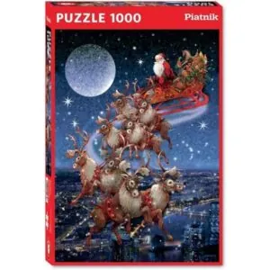PUZZLE PIATNIK : TRAINEAU AU DESSUS DE LA VILLE - 1000 PIECES