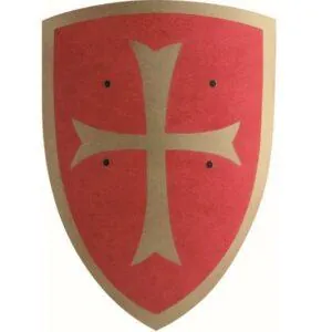 BOUCLIER CROISE ROUGE 36 X50 CM