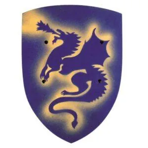 BOUCLIER DRAGON BLEU 42X31CM