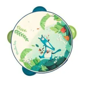 TAMBOURIN BLEU ZIMBA - DANS LA JUNGLE - MOULIN ROTY