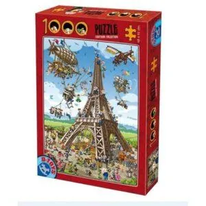 PUZZLE D-TOYS - CARTOON COLLECTION : CONSTRUCTION DE LA TOUR EIFFEL - 1000 PIECES