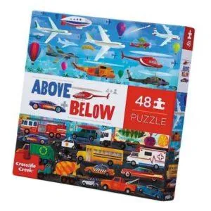 PUZZLE DESSOUS DESSUS : Les transports - 48 pièces