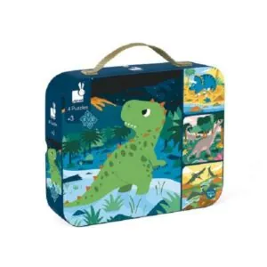 4 PUZZLES EVOLUTIFS DINOSAURES 6/9/12/16 PIECES - JANOD
