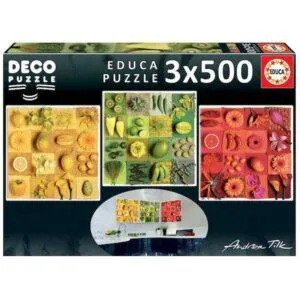PUZZLE EDUCA : FLEURS ET FRUITS EXOTIQUES - 3X500 PIECES