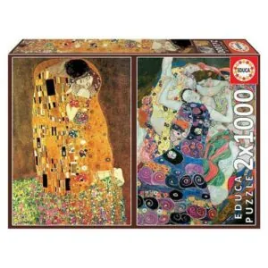 PUZZLE EDUCA - G. KLIMT : LE BAISER ET LA VIERGE - 2X1000 PIECES