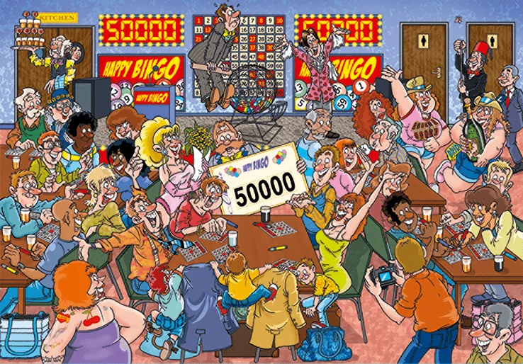 PUZZLE WASGIJ - MYSTERY 19 : BINGO A TIRE-LARIGOT ! - 1000 PIECES – Image 2