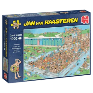 PUZZLE JAN VAN HAASTEREN : EMBOUTEILLAGES A LA PISCINE - 1000 PIECES