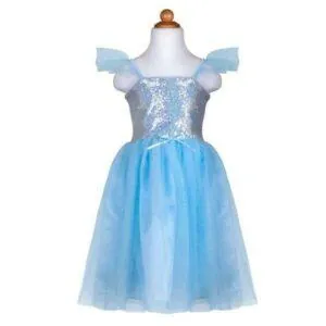 ROBE PRINCESSE SEQUINS BLEU 5/6 ANS