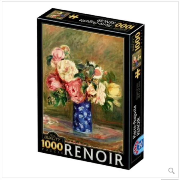 PUZZLE D-TOYS - P. A. RENOIR : LE BOUQUET DE ROSES - 1000 PIECES
