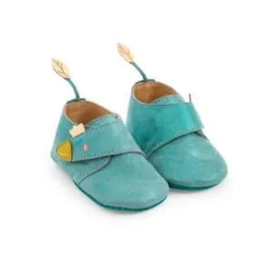 CHAUSSONS CUIR - LE VOYAGE D'OLGA - MOULIN ROTY -  0/6 MOIS