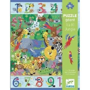PUZZLE DJECO GEANT : 1 à 10 JUNGLE - 54 PIECES