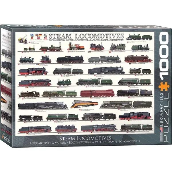 PUZZLE EUROGRAPHICS : LOCOMOTIVES A VAPEUR - 1000 PIECES