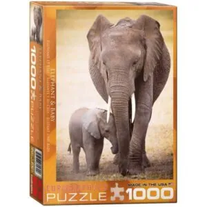PUZZLE EUROGRAPHICS : ELEPHANT ET BEBE - 1000 PIECES