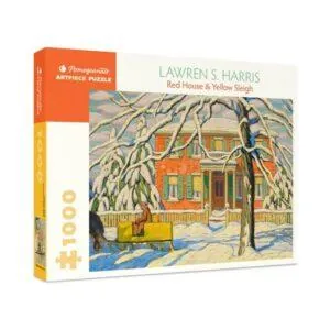 PUZZLE POMEGRANATE - L. HARRIS : MAISON ROUGE ET TRAINEAU JAUNE - 1000 PIECES