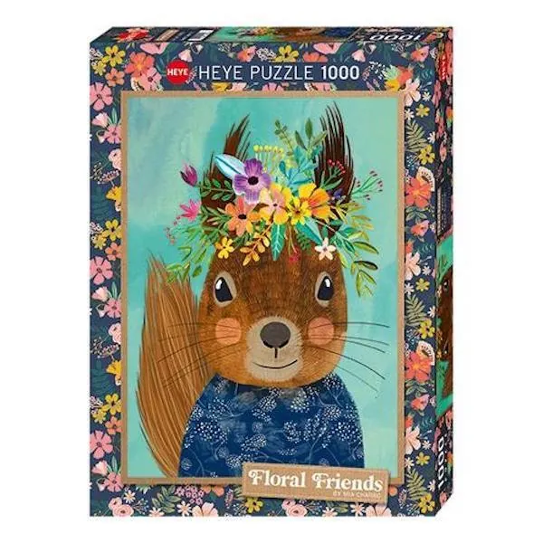 PUZZLE HEYE - FLORAL FRIENDS - M. CHARRO : ECUREUIL DOUX - 1000 PIECES
