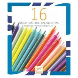 FEUTRES POINTE FINE - DJECO - 16 PIECES