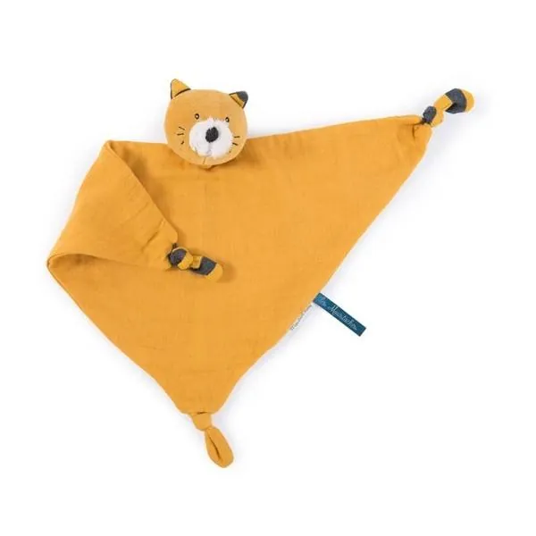 DOUDOU LANGE CHAT MOUTARDE LULU - LES MOUSTACHES - MOULIN ROTY
