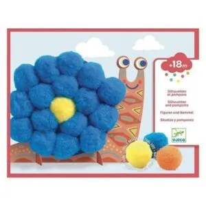 COLLAGES POMPONS - ANIMAUX TOUT DOUX - DJECO