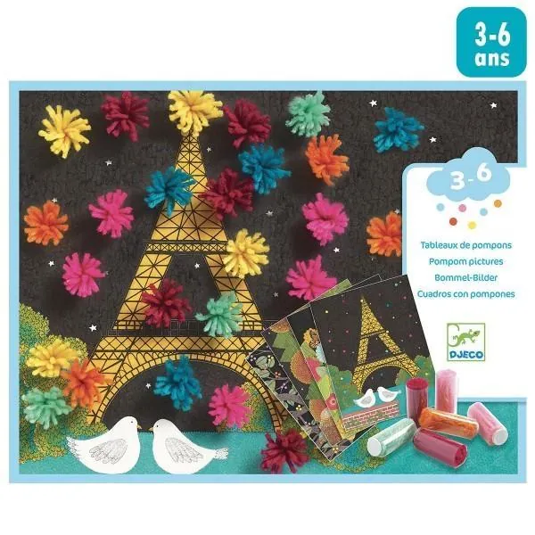 COFFRET COLLAGES POMPONS EXPLOSION DE POMPONS - DJECO