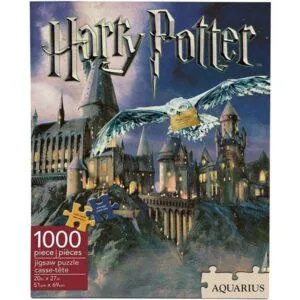 PUZZLE AQUARIUS - H. POTTER : Edwige devant le château - 1000 pièces