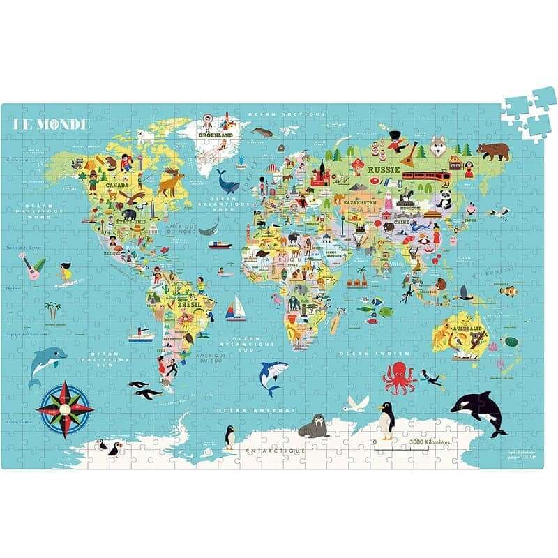 PUZZLE CARTE DU MONDE - I.P. ARRHENIUS - 500 PIECES – Image 2