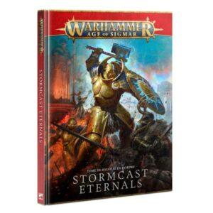 Les Éternels de l'Orage sont les plus puissants guerriers de l'Ordre. Chacun d'eux est forgé en Azyr par la main de Sigmar. Ces nobles guerriers s'élancent dans les royaumes pour guerroyer. Chevauchant des éclairs scintillants, ils arrivent sur le champ de bataille dans un coup de tonnerre assourdissant. Les forces des Éternels sont le grand marteau qui écrase les forces du Chaos et le bouclier qui protège les citoyens désespérés des royaumes des myriades de maux qui les encerclent. Dotés d'armes imprégnées d'énergie céleste, ces demi-dieux immortels possèdent une foi et une fureur sans bornes. Dans ce livre, vous découvrirez comment les Éternels de l'Orage, des héros mortels choisis par le Dieu-Roi pour être Reforgés en ses plus éminents guerriers, ont lutté pour ramener l'espoir dans les Royaumes Mortels ravagés par la guerre. Le Tome de Bataille: Stormcast Eternals contient également toutes les règles dont vous aurez besoin pour créer votre propre force de l'Ordre, des meilleurs champions Éternels aux antiques seigneurs dragonniers. Ce livre à couverture rigide de 184 pages contient: Un historique élargi des Éternels de l'Orage couvrant tout des Guerres des Portes à l'Ère de la Bête et aux Croisades Éophores, assorti de superbes illustrations Des informations sur chaque Ost de l'Orage et chaque unité disponible pour les Éternels de l'Orage Une galerie de figurines Citadel peintes de main experte et un guide de peinture approfondi pour divers Osts de l'Orage 76 chartes d'unité couvrant toutes les unités Éternels de l'Orage, dont trois sorts persistants propres à cette faction Les règles pour les armées de Descendants de l'Orage et de Fort de l'Orage, ainsi que des traits de bataille, domaines de sorts, traits de monture, et ordres sacrés De nouvelles règles Pour la Gloire, dont des règles de Reforge, des territoires sur-mesure pour les Éternels, quatre quêtes, deux plans de bataille, 15 chartes de bataillon, entre autre choses Des profils de Bataille Rangée avec les valeurs en points pour le jeu égal Et plus encore!