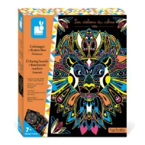 COLORIAGES + FEUTRES FLUO ANIMAUX - JANOD
