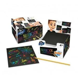 BLOC CARTE A GRATTER NOIRE - BUKI