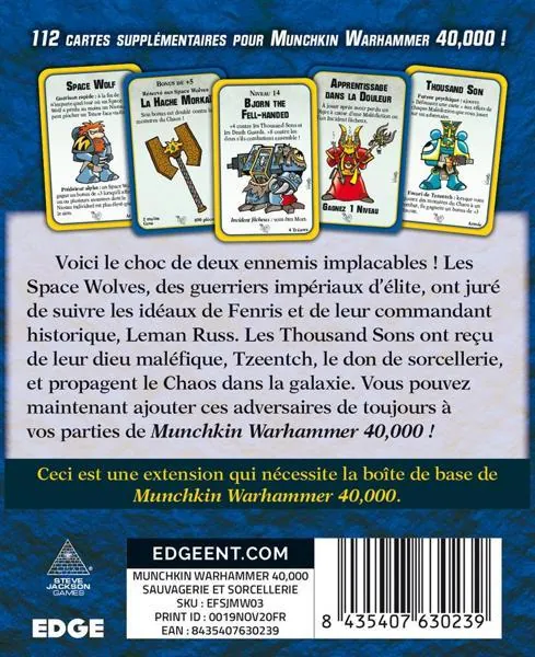 MUNCHKIN WARHAMMER 40K - SAUVAGERIE ET SORC