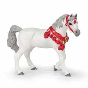 CHEVAL BLANC ARABE EN TENUE DE PARADE - PAPO