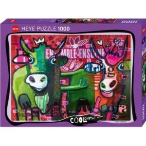 PUZZLE HEYE - COOLCATTLE : VACHES A RAYURES - 1000 PIECES