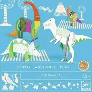 COLORIE ASSEMBLE ET JOUE LES DINOSAURES - DJECO