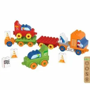 COFFRET BLOCS DE CONSTRUCTION TRANSPORTEUR DE VOITURE - BIOBUDDI