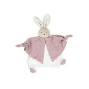DOUDOU COTON BIO PETITS PAS LAPINOU ROSE - KALOO