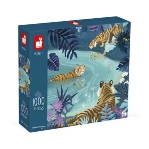 PUZZLE JANOD : TIGRES AU CLAIR DE LUNE - 1000 PIECES