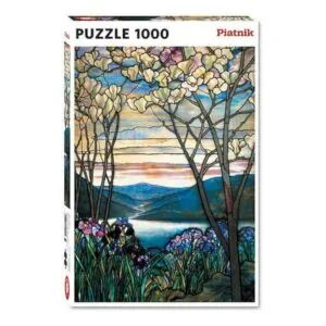 PUZZLE PIATNIK - TIFFANY : MAGNOLIAS ET IRIS - 1000 PIECES
