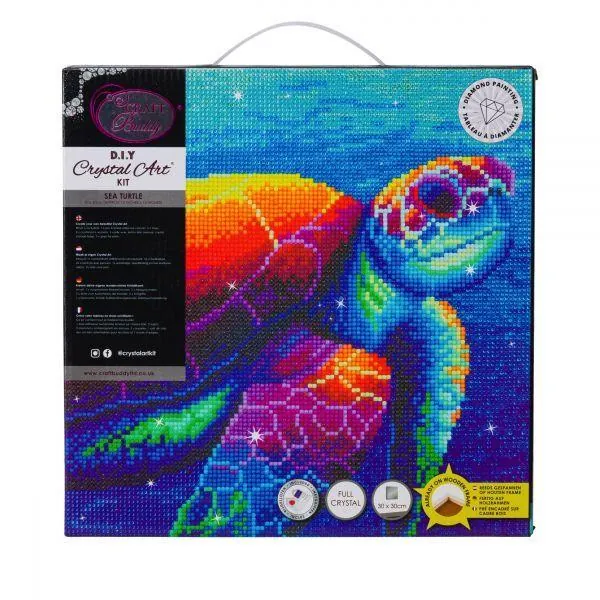TABLEAU A DIAMANTER 30X30 - TORTUE - CRYSTAL ART