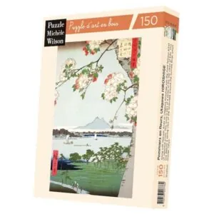 PUZZLE BOIS WILSON - U. HIROSHIGE : POMMIERS EN FLEURS - 150 PIECES